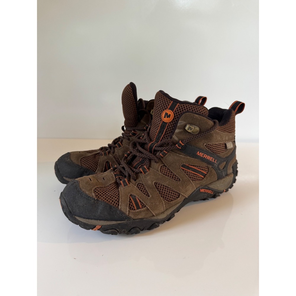 Merrell M-Select DRY Mens Brown Orange Waterproof Hiking Boots J8804C Size 8